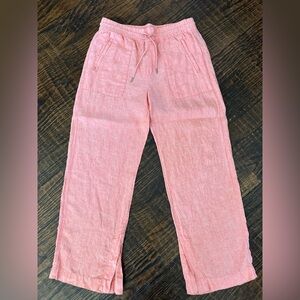 Athleta Retreat Linen Wide Leg Pants Size 8 Coral/Orange